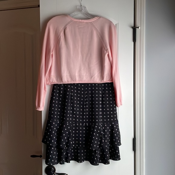 Ann Taylor Factory Black with Peach/White flower Dress with Matching Loft Shrug - Picture 5 of 10